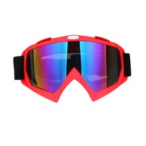현물 오토바이 크로스컨트리 고글 할리 헬멧 아웃도어 바람막이 모래 고글 라이딩 안경 스키 고글, 붉은 액자 컬러 필름, 하나