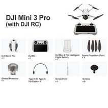 dji mini 3 pro 드론 DJI-미니 프로 4K 프로페셔널 GPS 쿼드콥터 60fps HD 비디오 최대 비행 시간 34 분 삼방향 장애물 감지, [01] Eu, [04] 256 GB SD Card, [02] DJI RC Controller
