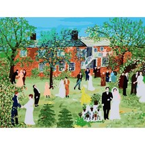 (물감3배) 모모픽스페인팅 그랜드마 모지스 시골 결혼식 60X75 풍경 아이방 마음 밝아지는 그림 유화그리기 명화 따라그리기 색칠하기