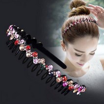 OFH937149물결빗 큐빅머리띠 보석머리띠 큐빅헤어밴드 물결머리띠 보석헤어밴드 빗머리띠 크리스탈헤어밴드 헤어밴드