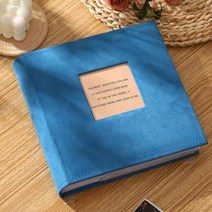 웨딩앨범 포토앨범 200 사진 6X4 인치10X15cm PU 커버 포켓 포함5X35 quot127X95cm 및 메모 영역 Interstitial White Inside Album, blue-2
