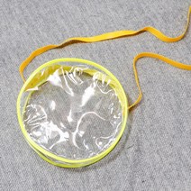 원형비닐가방 노랑 18cm PVC가방 여름가방꾸미기 지퍼 크로스백 비치백 그리기가방