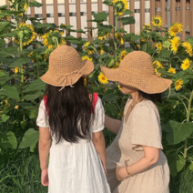 미미샵 엄마랑 아이랑 바캉스 밀짚 챙 모자 (2컬러) 여성 아동 맘커플 리본 모자 와이어 챙넓은 휴가 라피아 라탄 데일리 커플룩