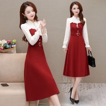 [Myshe]여성 오피스룩 긴팔 원피스 봄가을 빅사이즈 Xiao616CQ05
