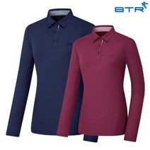 비티알 여자 골프 이월75%긴팔 얇은기모 카라 티셔츠 BRT0472W 카라와 앞마이의 배색 포인트와 투톤에서의 멜란지원단사용 깔끔한 일상에서의 활용도가 높은티셔츠 가성비는덤