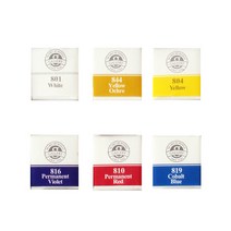 문교 고체물감 낱색 (수채) / (48컬러 Harf size), 804 Yellow
