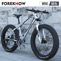 오프로드 산악 팻바이크 광폭타이어 다운힐 펫 바이크 로드자전거 MTB, 27단 + 24인치cm, 은색