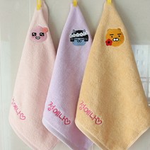 이름인쇄 어린이집_유치원_주방 고리수건 5매 모음, 1개, 02카카오프렌즈플라워=무지(옐로우)