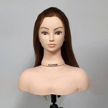 클로버 미용 커트연습용 인모통가발, 100인모 17인치(D3A17BR)