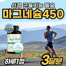 [마그네슘 450mg] 눈떨림 영양제 근육 신경 눈꺼플 비타민B 마그네숨 건강 기능 식품 한쪽 눈위 눈주위 발 저림 다리 쥐 날때 먹는 마구 마고 네슘 네숨 내슘 내숨 프리미엄, 1개