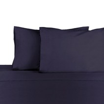 Martex Cotton Rich 침대 시트 세트 - 브러시드 면 혼방 매우 부드러운 마감 주름 방지 빠른 건조 침실 객실 3피스 트윈 세트 네이비 436300