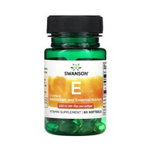 스완슨 비타민E 90mg(200IU) 소프트젤 60정, 1팩, 60개