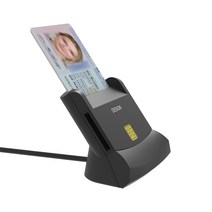 nfc도어락 상가도어락 Wiisdatek USB 2.0 스마트 카드 리더 메모리 ID Bank EMV IC 칩 리더/라이터 용, 02 Black