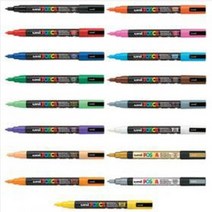 유니 포스카 3M 마카펜(0.9-1.3mm) 낱색 17칼라, 33.블루