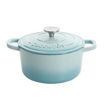 Crock-Pot Artisan 라운드 에나멜 주철 더치 오븐 47L(5쿼트) 블루, 5-Quart, Aqua Blue