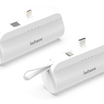 듀얼충전 파워뱅크 미니보조배터리 IPB-500AC (메인 애플 + 서브 C타입), 메인 애플 + 서브 C타입