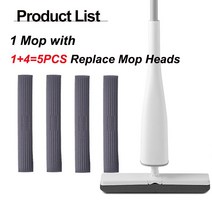 Eyliden Mop180 학위 PVA 스폰지 걸레 헤드와 자체 Wringing 걸레 짜기 걸레 가정용 청소 도구에 대 한 바닥 세척 걸레, 05 Mop with 5 Head