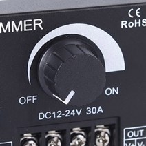 하드 소프트 라이트 스트랩 조광기 12 24V 30A PWM 조광 컨트롤러 밝기 노브 조정 On/Off 스위치 J60F 104964