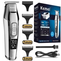전동머리깎이 3분바리깡 셀프바리깡 Kemei 전문 헤어 클리퍼 남성용 수염 트리머 조절 가능한 속도 led 디지털 조각 클리퍼 전기 면도기 km-5027, 상자 포함, 상자 포함
