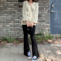 [얀새] 루루 부츠컷 면 팬츠