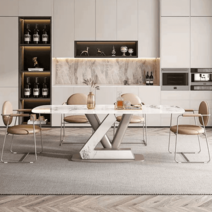 세라믹식탁상판 리빙다이닝테이블 포세린상판, 화이트 2.0m