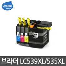 브라더 LC539X LC535XL DCP-J100 DPC-J105 MFC-J200 비정품잉크, 1개, 노랑