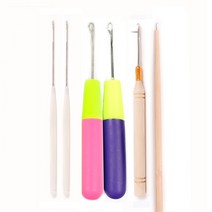 코바늘 레이스 뜨기 티코스터 가방 파우치 모자 braiding latch hook crochet hook set plastic crochet needle crochet kit, 오렌지  퍼플
