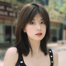 인모 통가발 100 진짜머리 여성 레이어드컷 앞머리 단발 중단발 가발, 상세이페이지 참고, 리얼 헤어 혼방 실크-38cm(콜드 브라운)