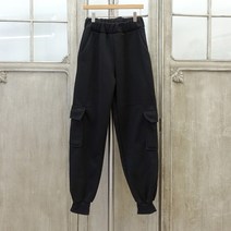 이힝 도톰 기모 카고 밴딩 조거팬츠