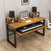 미디 테이블 뮤지션 컴퓨터 건반 MIDI 음악 피아노 책상 키보드, 120 블랙+오크 건반수납 길이105 높이18