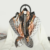 DFMEI.실크 스카프.Silk scarf.새틴장식 네모 90cm 퀄리티 정사각 스카프 여성 머플러 프로페셔널 엘레강스 스카프 방지두건을 말리다.