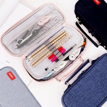 큰 수납 천 필통 원지퍼 고등학생 대학생 파우치 중학생 쇼핑몰 대형, 그레이, 본상품선택