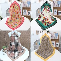 에티켓 레이스 꽃무늬 턱받이 앞치마 무릎덮개 가리개 플라워 순면 스카프 손수건 매너