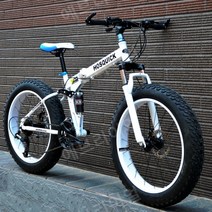 펫바이크 접이식 바퀴큰 자전거 MTB 광폭 성인 출퇴근, 30 속도, 20인치, 화이트 눈 30 속도20인치