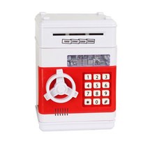 가정용금고 개인용금고 전자 돼지 저금통 ATM 암호 돈 상자 현금 동전 저장 ATM 은행 금고 자동 스크롤 종이 지폐 생일 선물 소형금고 지문인식금고, 하얀