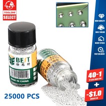 공구 1 병 리볼링 틴 볼 0.2 0.25 0.3 0.35 0.4 0.45 0.5 0.55mm 25000 pcs BGA 솔더 리드 재가공 수리 도구, 05 0.4mm