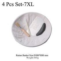 반느통 바네통 천연 발효바구니 깜빠뉴 빵 발효틀 발효 shenhong round 등나무, 4개 세트-7xl