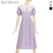[블루레이스] 레이스배색카라플레어원피스_B2M1OP3351