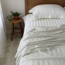 [천삼백케이] [브리즈홈] 린넨샤벳 홑겹이불(블랭킷)(2colors)(130x130cm), 아이보리(올리브그린 핀스트라이프)