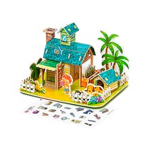 레디코 입체 퍼즐 세트 3D 종이 모형 DIY 미니어처 조립 어린이 행사 단체 만들기 키트 배 비행기 건축물 재료, 하와이( 사은품 증정), 1개