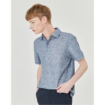 [LF] 헤지스남성 [20SS 헤지스 남성]블루 멜란지 린넨혼방 반팔티셔츠_HZTS0B505B2