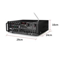 앰프스피커 2000W 블루투스 2.0 채널 전력 증폭기 12V/220V 자동차 오디오 전력 증폭기 원격 제어 오디오, 한개옵션0
