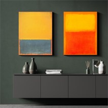 마크로스코 명화 인테리어 그림 액자 No1~12 캔버스 6호, 12번／6호32x41cm(캔버스액자옆면검정)
