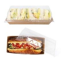 PW70705E 종이그릇 W 종이도시락 용기 5P 일회용 도시락용기 크로와상용기 런치박스 종이트레이 샌드위치용기 직사각 도넛용기 음식포장 마카롱용기 주방잡화