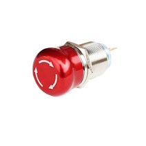 16mm 스테인레스 스틸 비상 정지 스위치 푸시 버튼 스위치 1no1nc ip66 ik09 3018 cnc용 연결 케이블 포함없음., 버튼만