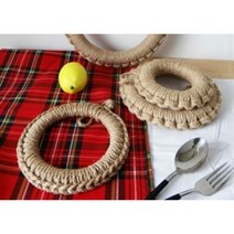 라미컴퍼니 라탄 냄비받침 주방용품 냄비받침대 짚 원형 스몰, 단품