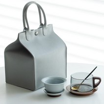 모던 도자 거름망 티머그 내열 유리 차우림 도구 차거름망컵 선물, 1개, B.세트
