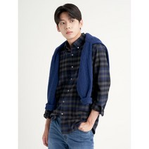 [빈폴] [SLIM] 네이비 브러쉬드 빅깅엄 체크 셔츠 (BC2964A24R)