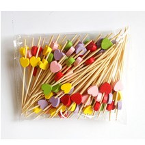 과일꼬지 꼬치 이쑤시개 핑거푸드 스틱 포크 파티, 아미그린 7cm 청백매듭 100개