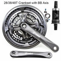 크랭크암 자전거 Prowheel 28384248t 789 속도 mtb 세트 170mm 치아 플레이트 사각형 구멍 스프로킷 부품, bb와 함께 48t